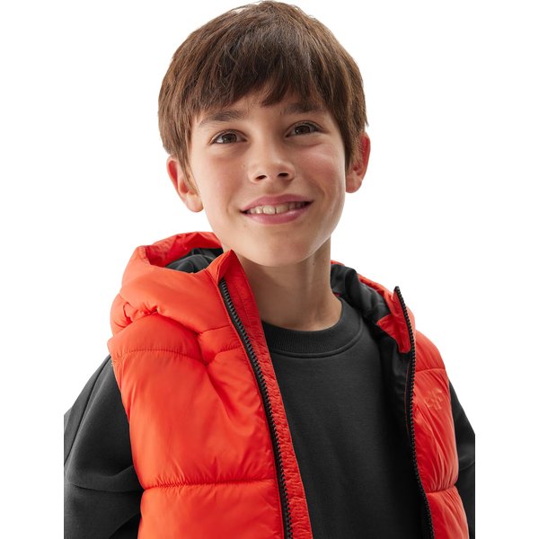 Kamizelka puchowa chłopięca TVJAM134 4F - pomarańcz