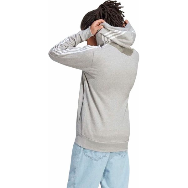 Bluza męska Essentials French Terry 3-Stripes Full-Zip Adidas - szary