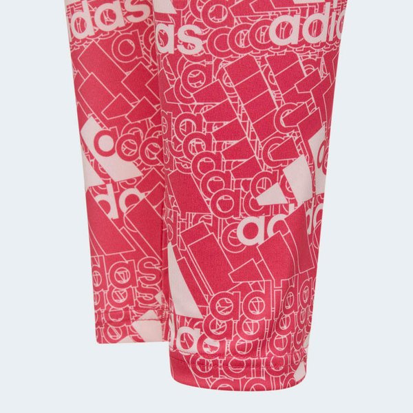 Legginsy juniorskie Aeroready Designed to Move Brand Love Long Tights Adidas - różowe