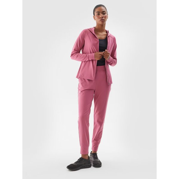 Spodnie dresowe damskie TFTRF689 4F - ciemny róż