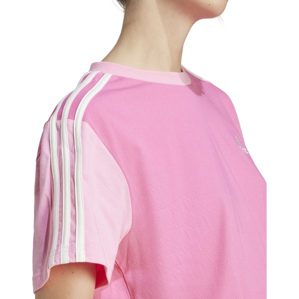 Koszulka damska Essentials 3-Stripes Single Jersey Crop Top Adidas - różowa