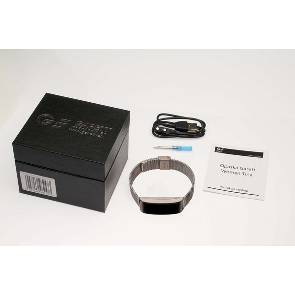 Smartwatch Women Tina Garett - srebrny stalowy
