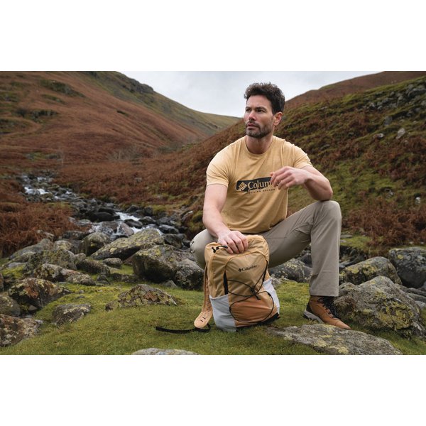 Koszulka męska Kwick Hike Graphic SS Tee Columbia - Black Heather/Peak Direction