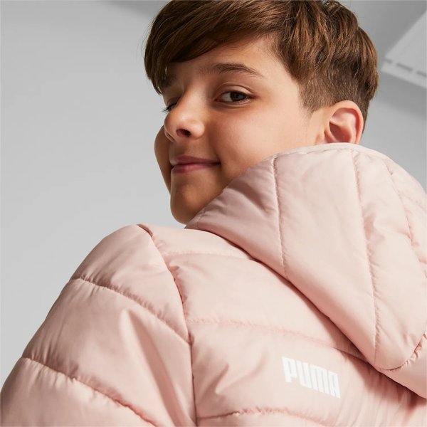 Kurtka juniorska ESS Hooded Padded Puma - różowa