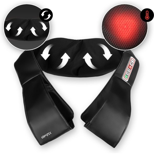 Masażer do karku i szyi Shiatsu Gymtek - czarny