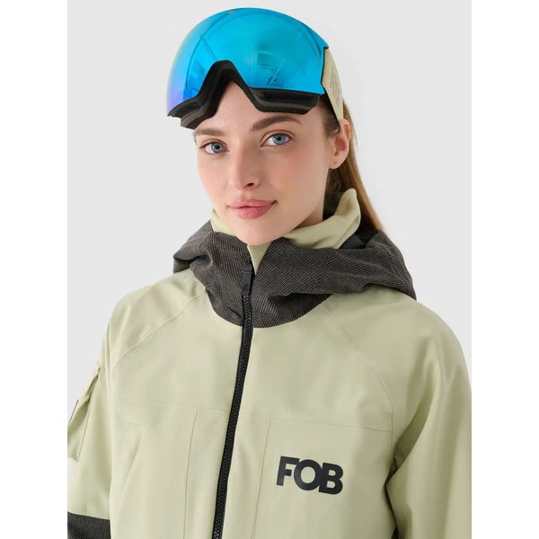Kurtka snowboardowa damska TTJAF587 4F - oliwkowy