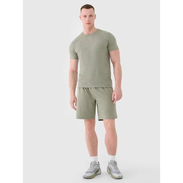 Koszulka męska TFTSM1344 4F - oliwkowy melanż