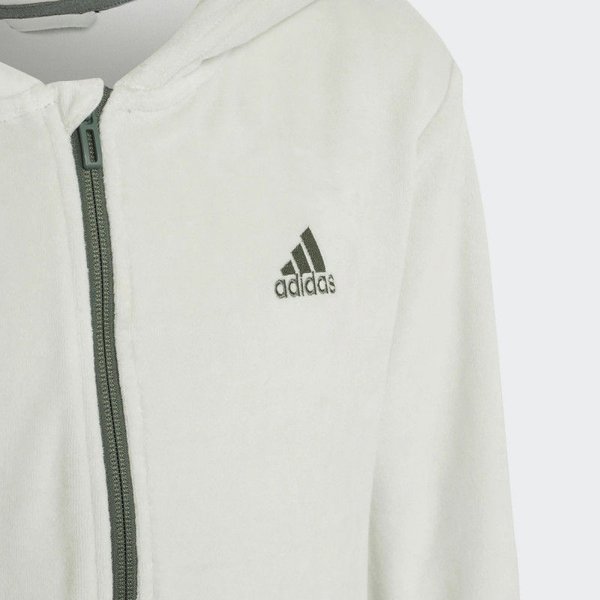 Bluza juniorska Lounge Velour Hoodie Adidas - zielona