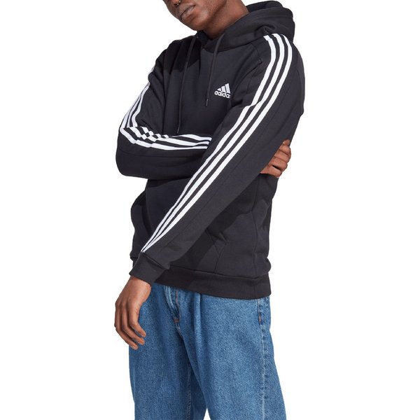 Bluza męska Essentials Fleece 3 Stripes Hoodie Adidas - czarny
