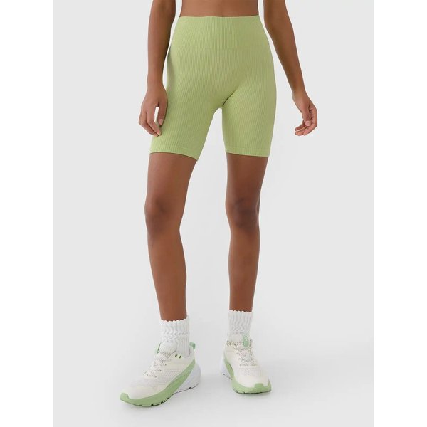 Legginsy, kolarki bezszwowe damskie TFSTF014 4F - jasna zieleń