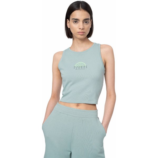 Bezrękawnik, crop-top damski 4FSS23TTSHF570 4F - miętowa