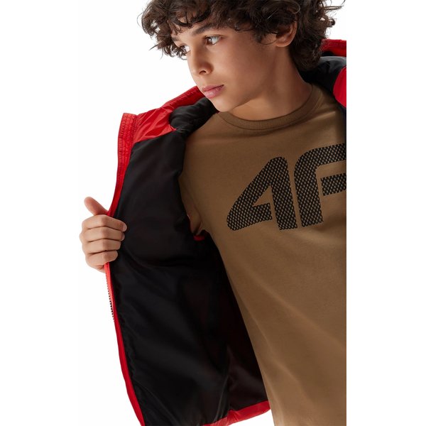 Kamizelka puchowa chłopięca 4FJWSS24TVJAM083 4F - czerwony