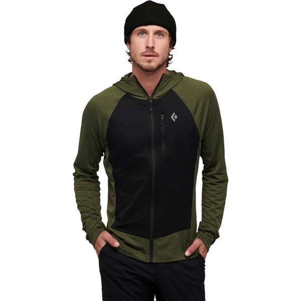 Bluza męska Coefficient LT Hybrid Hoody Black Diamond - czarna/zielona