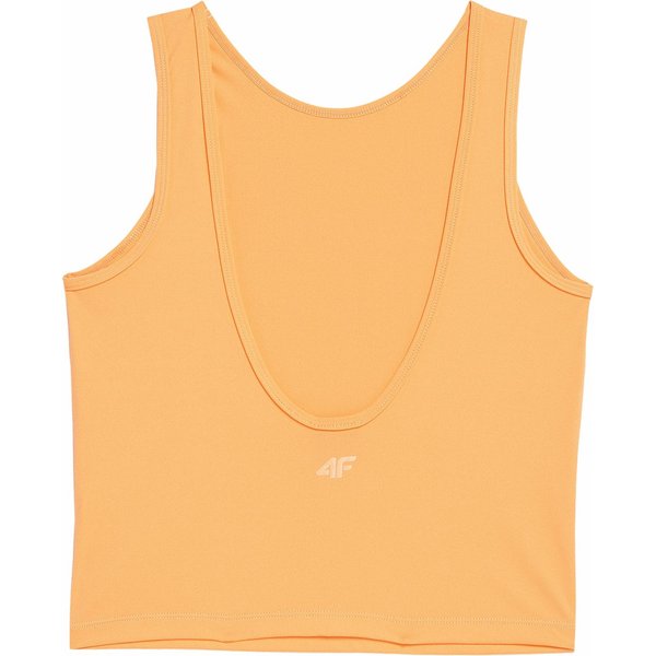 Bezrękawnik, crop-top damski 4FSS23TTSHF716 4F - pomarańczowy