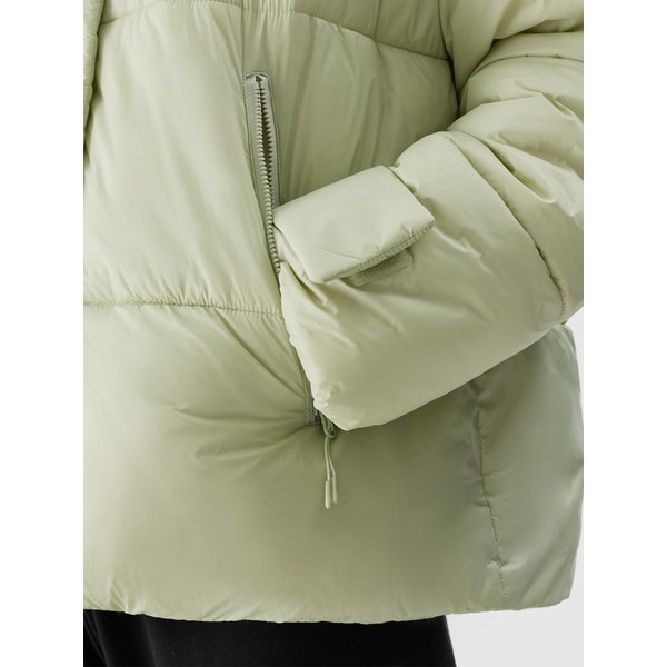 Kurtka puchowa damska 4FAW23TDJAF231 4F - jasna zieleń
