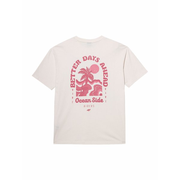 Koszulka damska 4FWSS24TTSHF1265 4F - kremowy