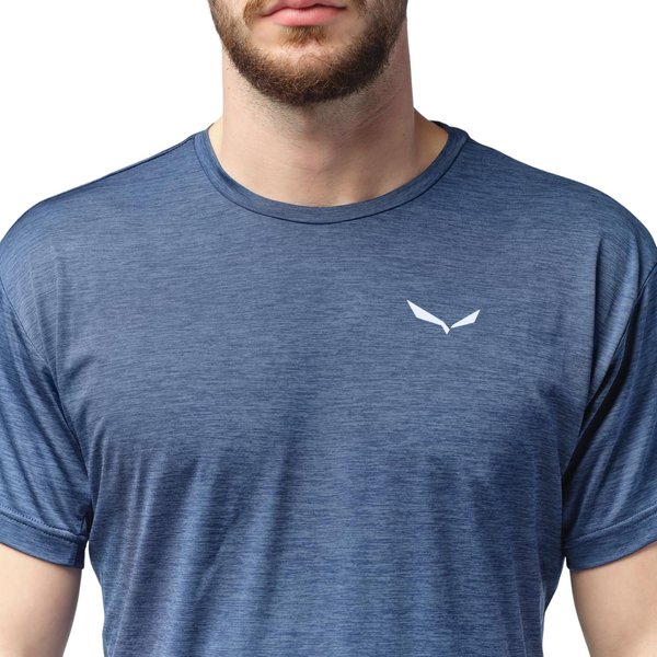 Koszulka męska Puez Melange Dry S/S Tee Salewa - faded green melange