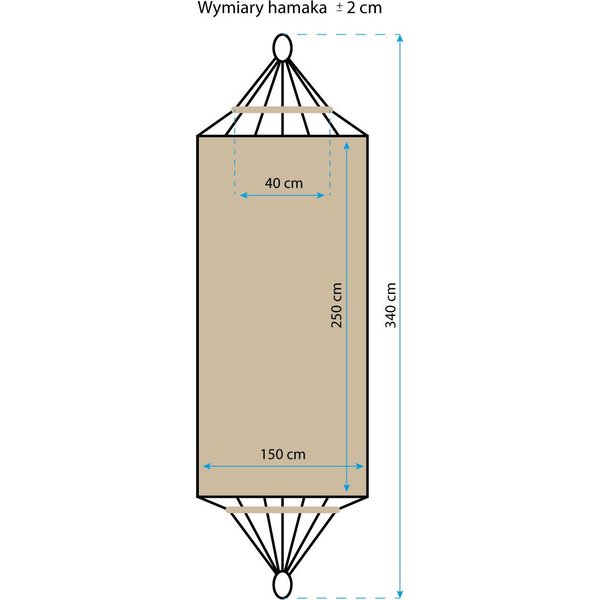 Hamak 2-osobowy 250x150cm Luxe XXL Saska Garden