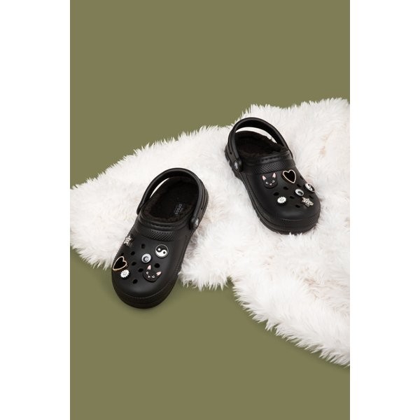 Chodaki Classic Fuzz-Lined Clog Crocs - black/black