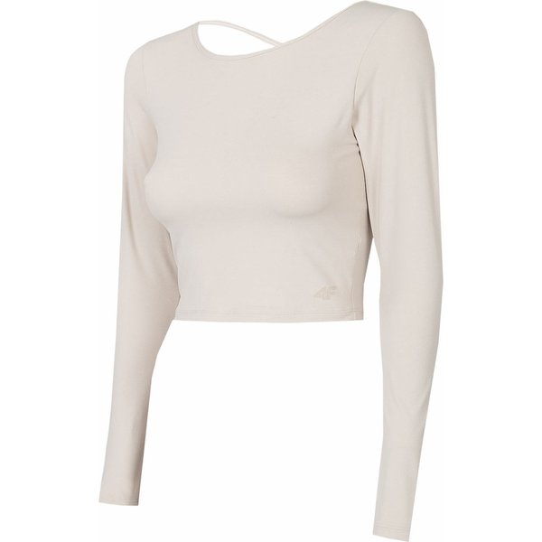 Longsleeve damski H4Z22 TSDL019 4F - beżowa