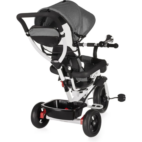 Rowerek trójkołowy 3w1 obracany Stars - szary