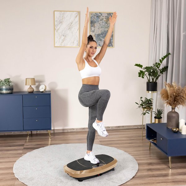Platforma wibracyjna do ćwiczeń XP750 3D Intense z pilotem Gymtek - złota
