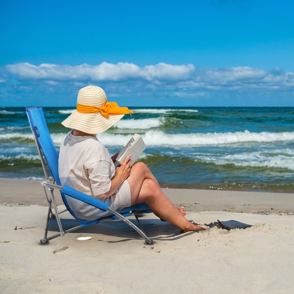 Krzesło turystyczne leżak Outtec WYPRZEDAŻ - niebieski