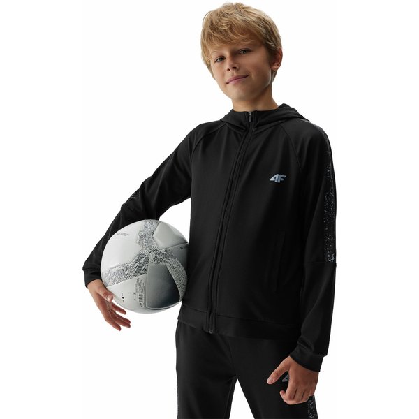 Bluza chłopięca 4FJAW23TFSWM205 4F - głęboka czerń