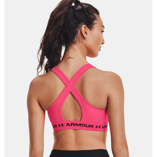 Biustonosz sportowy damski Crossback Mid Bra Under Armour - pink