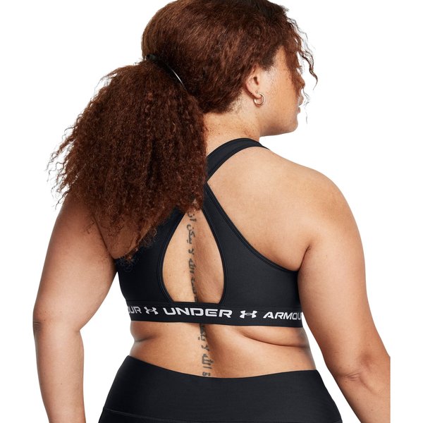 Biustonosz sportowy damski Crossback Mid Bra Under Armour - Black/White