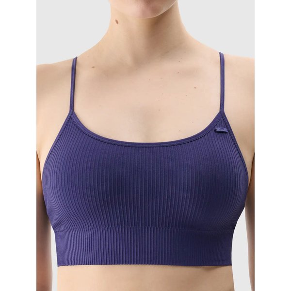 Biustonosz sportowy bezszwowy damski USBAF151 4F - ciemny granat