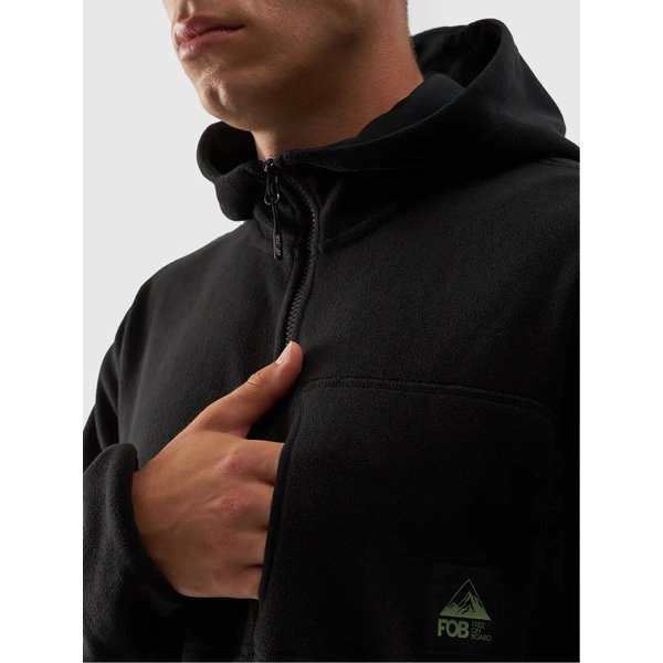Bluza polarowa snowboardowa męska FOB TFLEM252 4F - głęboka czerń