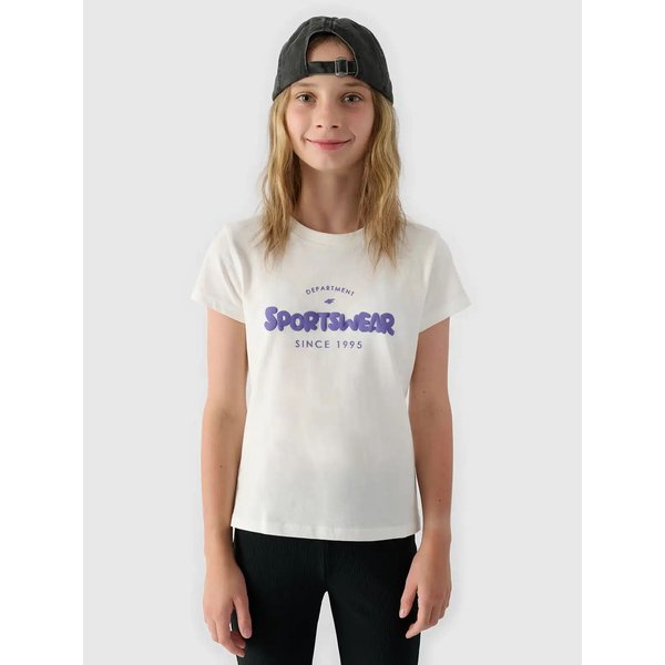 Koszulka dziewczęca TTSHF1543 4F - złamana biel