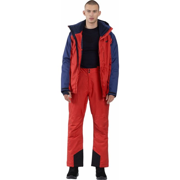 Spodnie narciarskie męskie 4FAW23TFTRM402 4F - czerwony