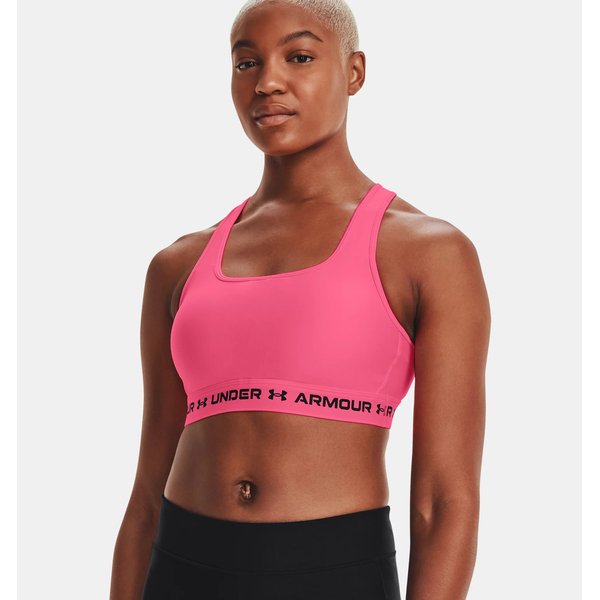 Biustonosz sportowy damski Crossback Mid Bra Under Armour - pink