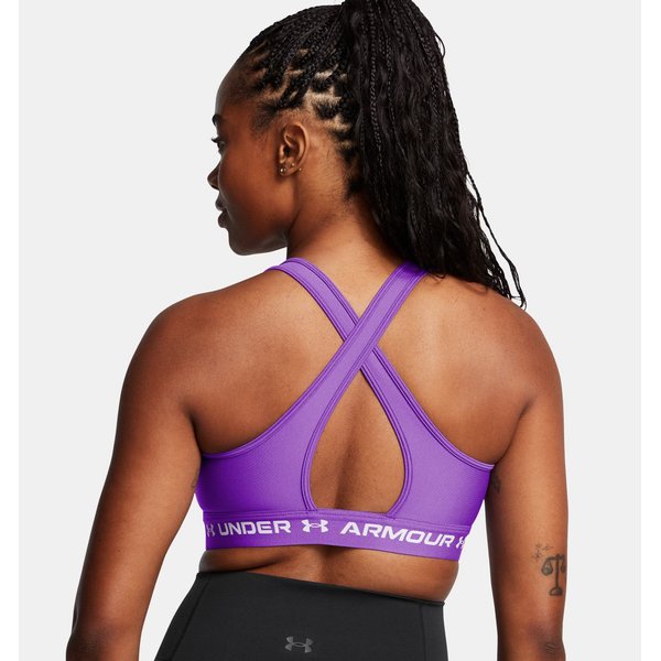 Biustonosz sportowy damski Crossback Mid Bra Under Armour - Lavish/White