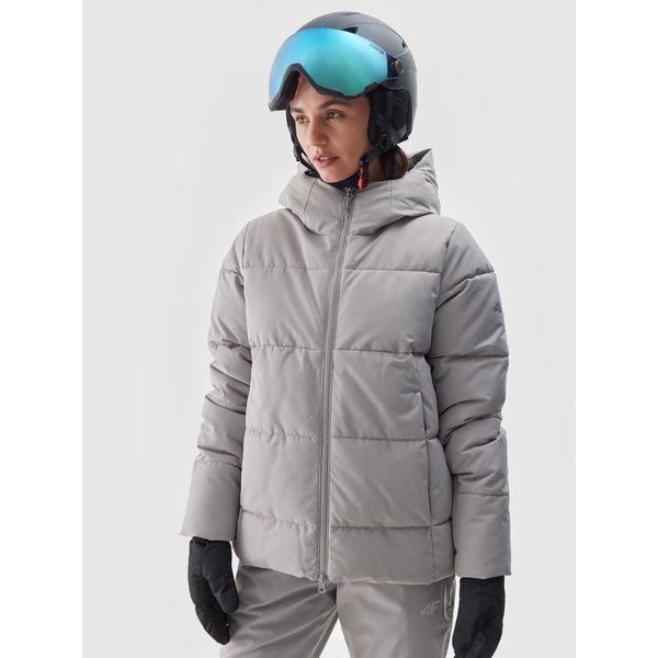 Kurtka narciarska damska TTJAF573 4F - chłodny jasny szary