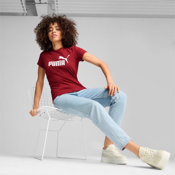 Koszulka damska Essentials Logo Tee Puma - czerwony