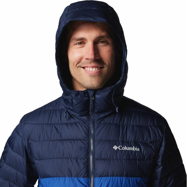 Kurtka puchowa męska Powder Lite II Hooded Jacket Columbia - Mountain Blue, Collegiate Navy