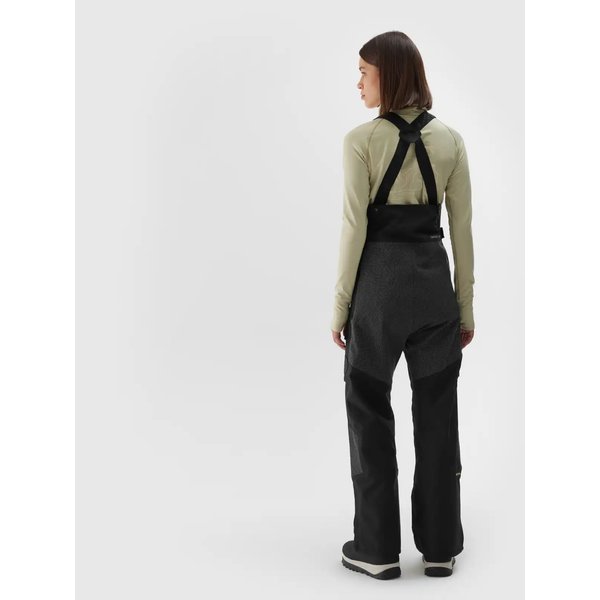 Spodnie snowboardowe damskie na szelkach TFTRF702 4F