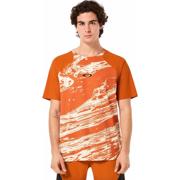 Koszulka rowerowa męska Seeker Airline SS Oakley - Duality Swirl White/Brown