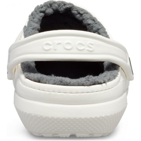Chodaki Classic Fuzz-Lined Clog Crocs - white grey