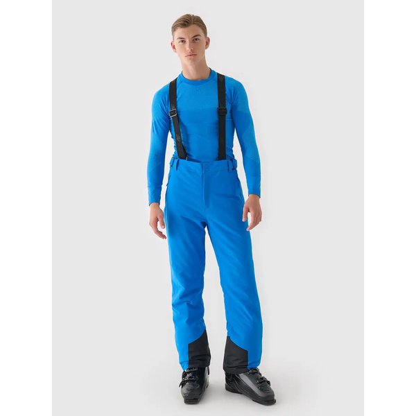 Spodnie narciarskie męskie na szelkach TFTRM0775 4F - niebieski