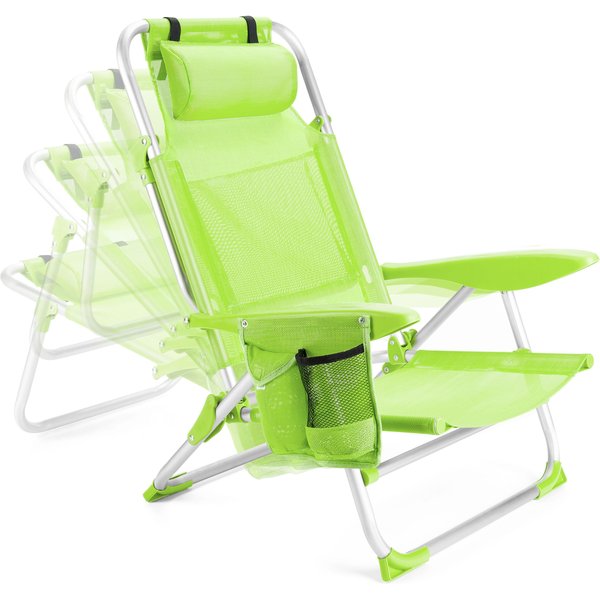 Krzesło plażowe z funkcją leżaka Sun Lite 2w1 Outtec - lime