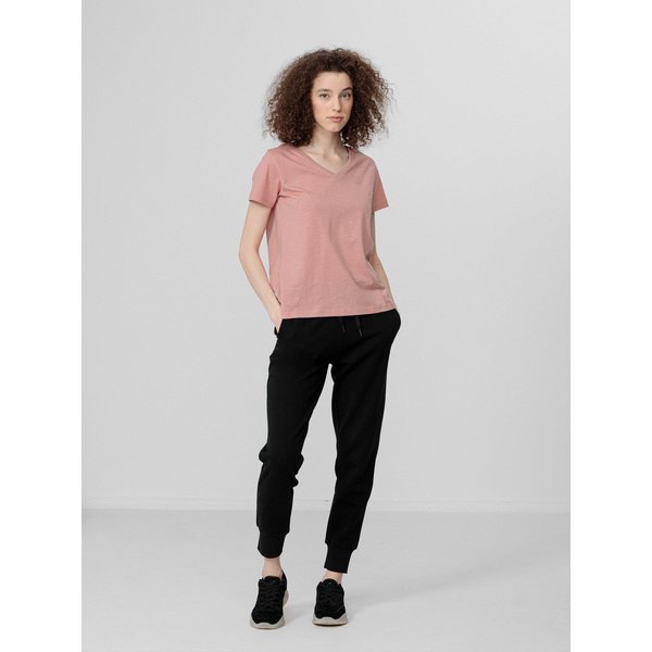 Koszulki damskie H4L22 TSD352 2szt 4F - biała/różowa