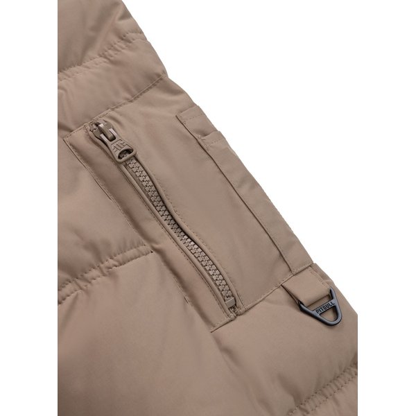 Kurtka męska Burnt Quilted Hooded Jacket Pitbull West Coast - Dark Sand