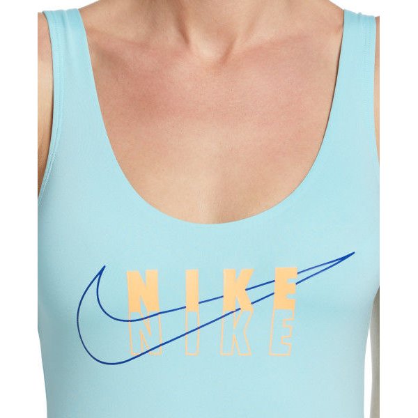 Strój kąpielowy damski Multi Logo Nike Swim - blue