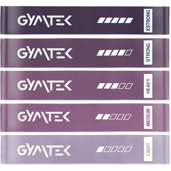 Zestaw gum oporowych do ćwiczeń 0,5-30 kg 5szt Gymtek - fioletowe