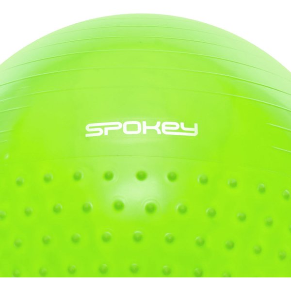 Piłka gimnastyczna z wypustkami Half Fit 65cm Spokey + pompka - zielony