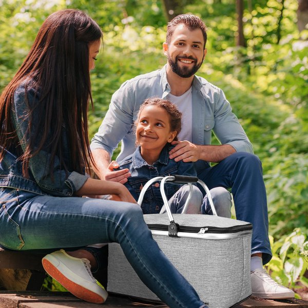 Kosz piknikowy, termiczny Outtec - szary